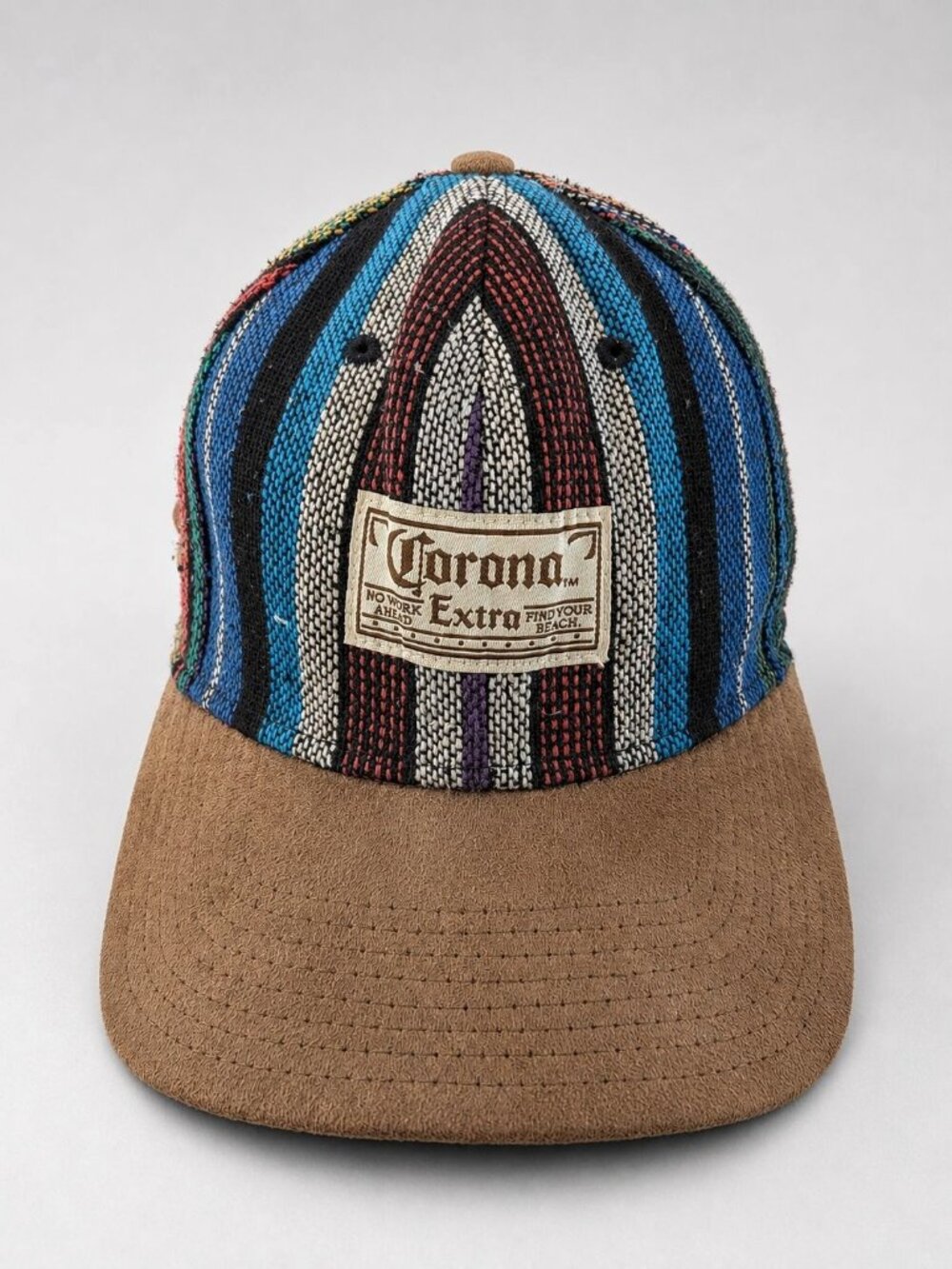 Corona Extra Beer Baseball Hat Suede Mexican Blanket Leather Strapback Cap